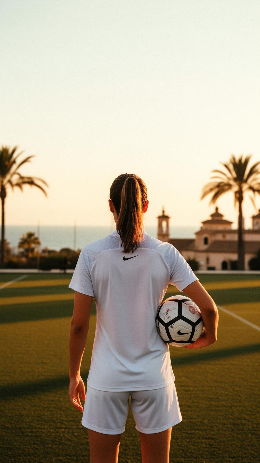 Female footballer portrait